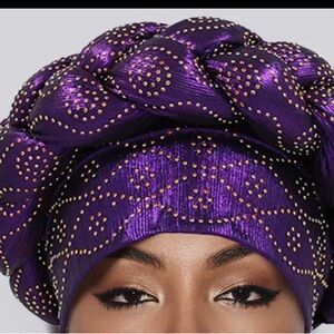 Elegant Purple and Gold Women's Headwrap